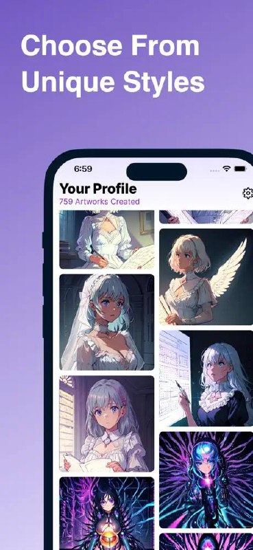 日系动漫人物AI 生成器　原价 US $99.99《AniArt》限时免费这套名为《AniArt》 的应用是一套 AI 生成式图像工具，以日系动漫人物作主题，用户只需点选想要的风格，然后就可代你写 Prompt，再生成图像