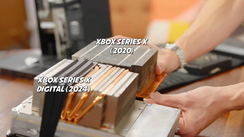 微软的新款 Xbox Series X 模型配备了更小的芯片和不同的散热系统无光驱版的 Xbox Series X 和 2TB 型号也都重新设计了主板微软的无光驱版 Xbox Series X 今天开售，外观上虽然因为白色涂装以及没有光驱看起来有些不同，但内部已经重新设计