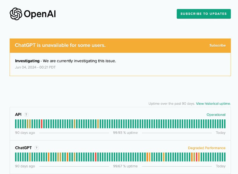 OpenAI 网络出现故障，ChatGPT 服务受影响🗒 标签: #OpenAI #ChatGPT📢 频道: @GodlyNews1🤖 投稿: @GodlyNewsBot