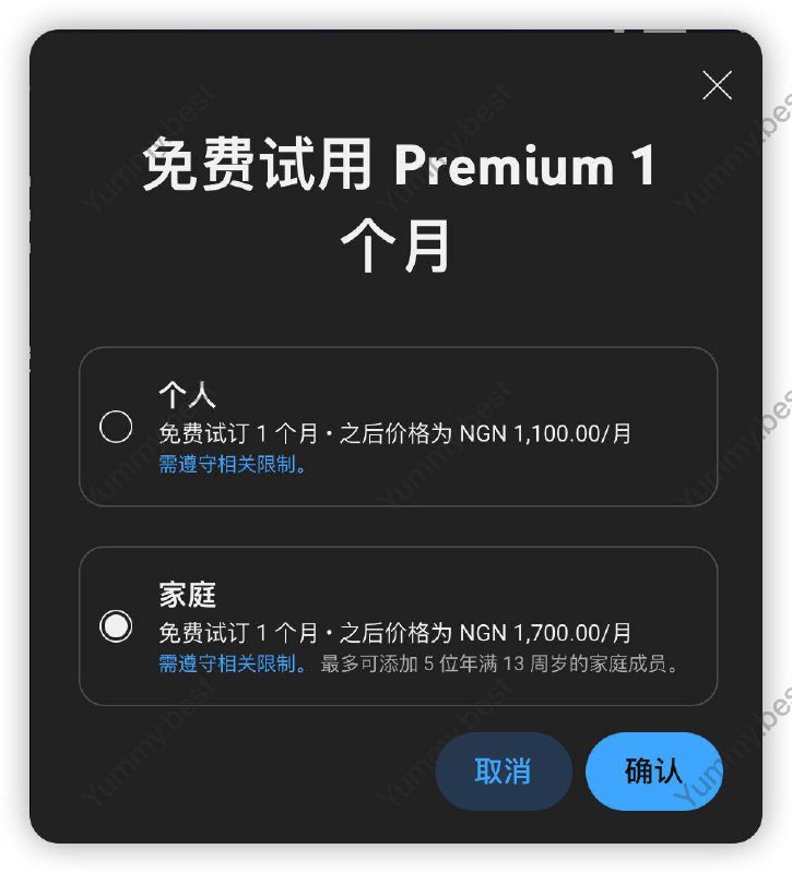 尼日利亚🇳🇬YouTube Premium每月约为¥16，可前往避难，比印度还便宜些