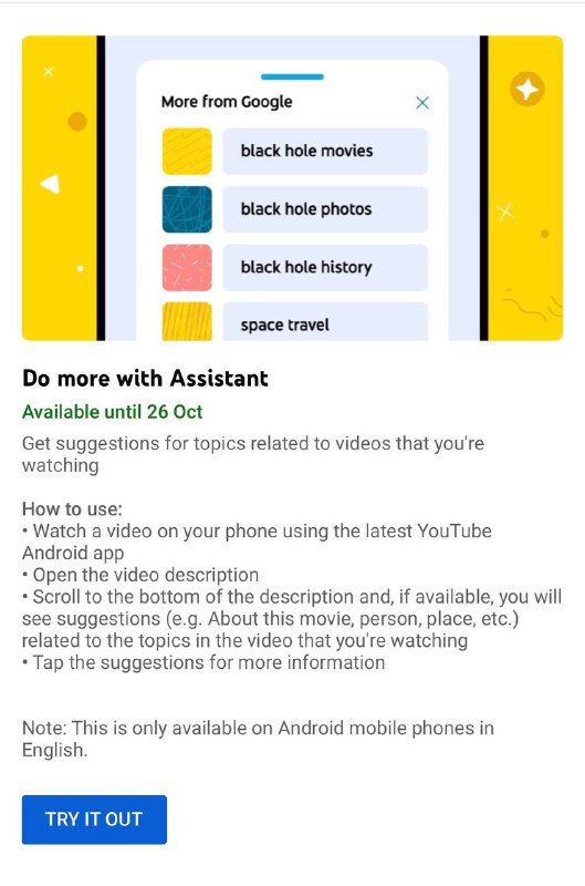 YouTube 新增 Feature ，可获得你正在观看中的视频的更多内容建议