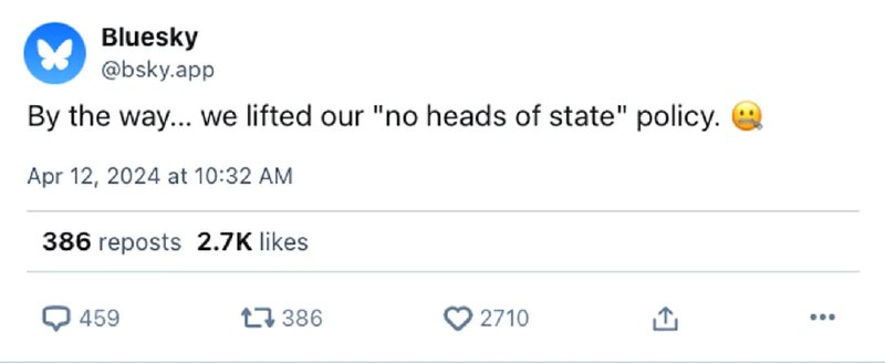 Bluesky 取消了对国家元首注册的禁令蓝天显然已经准备好迎接更大的挑战