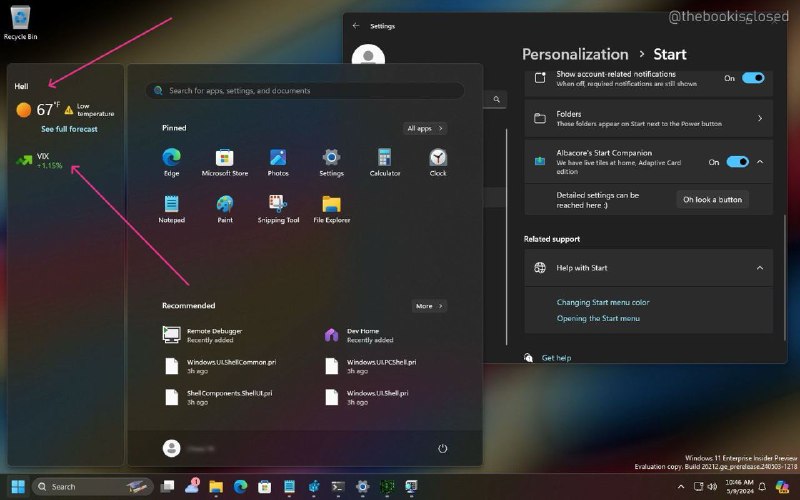 微软正在测试一个带有浮动小部件的新 Windows 11 开始菜单微软已经悄悄开始测试 Windows 11 开始菜单的一个有趣改变，可能会引入一个充满“伴侣”小部件的浮动面板