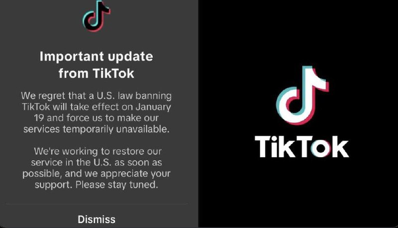 TikTok通知美国用户将暂停服务TikTok公司当地时间18日晚通知美国用户，由于美官方禁令19日起生效，TikTok软件将暂时对用户停止服务