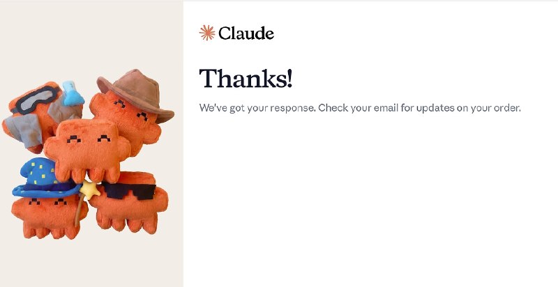 Anthropic开始赠送Claude毛绒玩具进入Claude Dev网站，点击terminal，输入斜杠命令/plushies领取毛绒玩具，/stickers领取贴纸套装