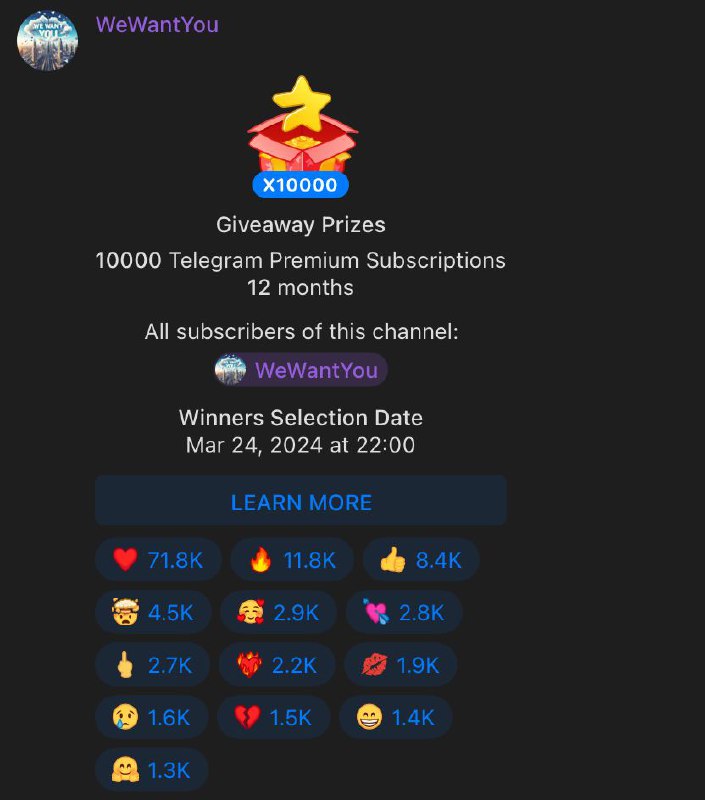 又撒钱了，连抽4万个年度Telegram Premium