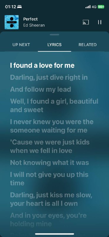 IOS 端 YouTube music的 Lyrics UI界面更新了via Aeron Atlantis🗒 标签: #YouTube📢 频道: @GodlyNews1🤖 投稿: @GodlyNewsBot