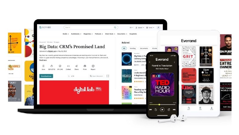 Scribd 将会被拆分成两个新的服务Scribd 发文宣布，Scribd 将会被拆分成两个服务，Everand 和新的 Scribd