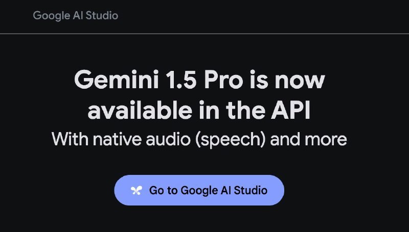 Gemini Pro 1.5的模型现已支持 API 调用（此前仅可通过 Studio使用）PS：openrouter也已经支持了，不过要收费，官方版本应该还是免费的via xiaoxiao cao🗒 标签: #Gemini #Google #AI📢 频道: @GodlyNews1🤖 投稿: @GodlyNewsBot