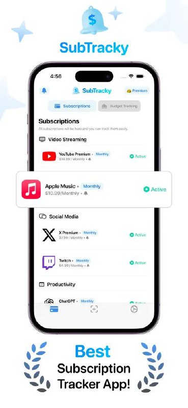 内购限免：订阅管理软件 SubTracky