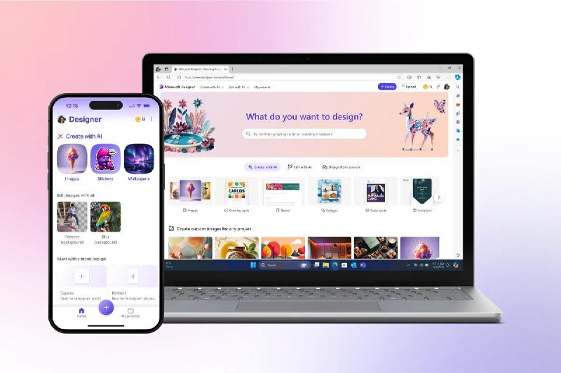 微软的 Designer 应用登陆 iOS 和 Android 平台，搭载 AI 编辑和创作功能Designer 应用可以帮助你创建图片、贴纸、邀请函等等