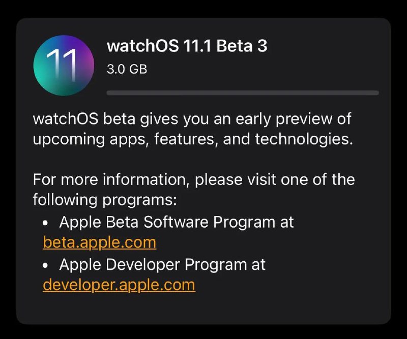 在Apple Watch出现变砖的报告后，苹果撤下watchOS 11.1 beta 3这里再次提醒您为什么不要在主要设备上安装测试版软件