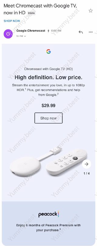 官宣！Google TV HD开始售卖，下单就送6个月 Peacock Premium 🗒 标签: #Google #Peacock📢 频道: @GodlyNews1🤖 投稿: @GodlyNewsBot