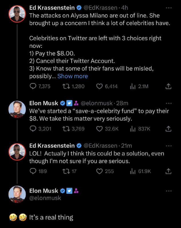 Twitter 启动了一项名为“拯救名人”的基金，这些捐款将用作支付名人们的 Twitter Blue 费用但是，谁会被视为名人的细节有待商榷🗒 标签: #Twitter #Blue #Verified 📢 频道: @GodlyNews1🤖 投稿: @GodlyNewsBot