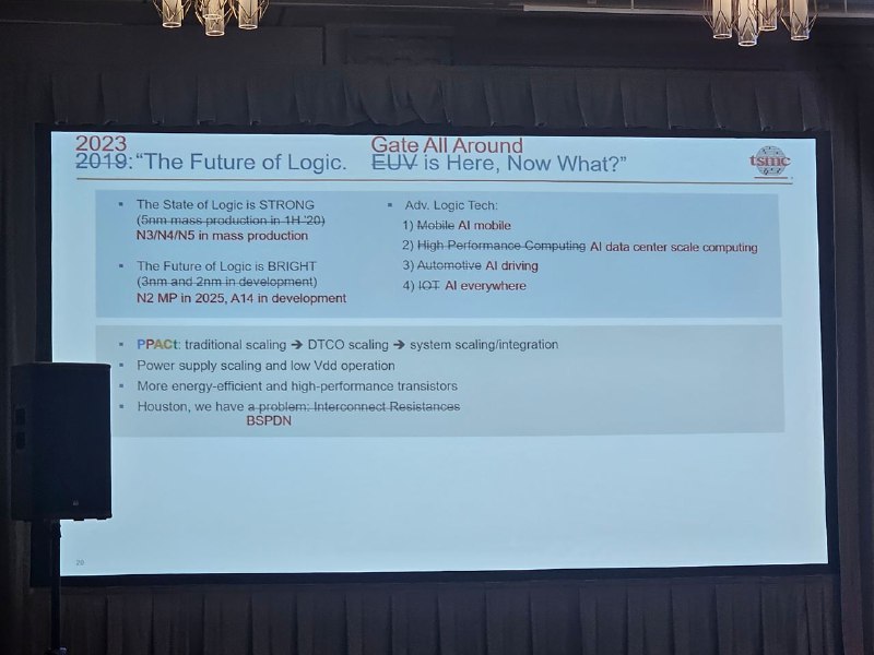 台积电的1.4纳米工艺被命名为A14，可能在2027年面世台积电在一张幻灯片中分享了其即将推出的芯片信息，其中提到 1.4 纳米芯片为