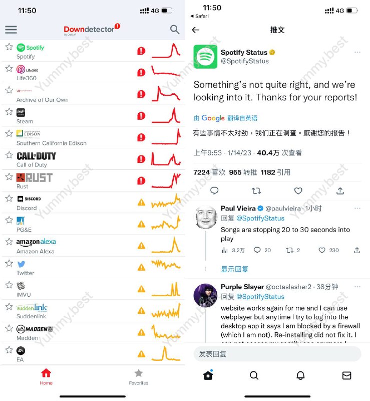 Spotify 北美服务器宕机，音乐无法点播，已登出用户暂时无法登陆🗒 标签: #Spotify #宕机📢 频道: @GodlyNews1🤖 投稿: @GodlyNewsBot