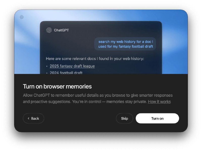 将ChatGPT Atlas设置为默认浏览器，可获7天速率限制临时提升该优惠仅适用于您在 ChatGPT Atlas 中使用 ChatGPT 服务，不适用于其他平台，例如 chatgpt.com