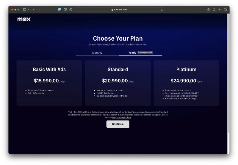 Max阿根廷新价格，老用户转为Legacy Standard套餐，价格和权益不变via 匿名🗒 标签: #Max #阿根廷📢 频道: @GodlyNews1🤖 投稿: @GodlyNewsBot