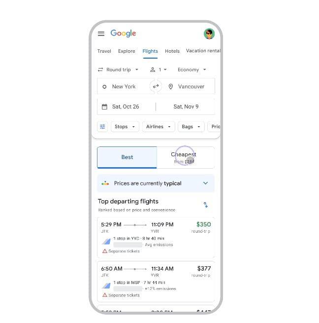 Google Flights 加入新功能，发现「最便宜」机票的隐藏优惠Google 近日在其博客宣布，旗下航班搜寻服务 Google Flights 将新增「最便宜」标签，让使用者更容易找到价格最优惠的机票选项