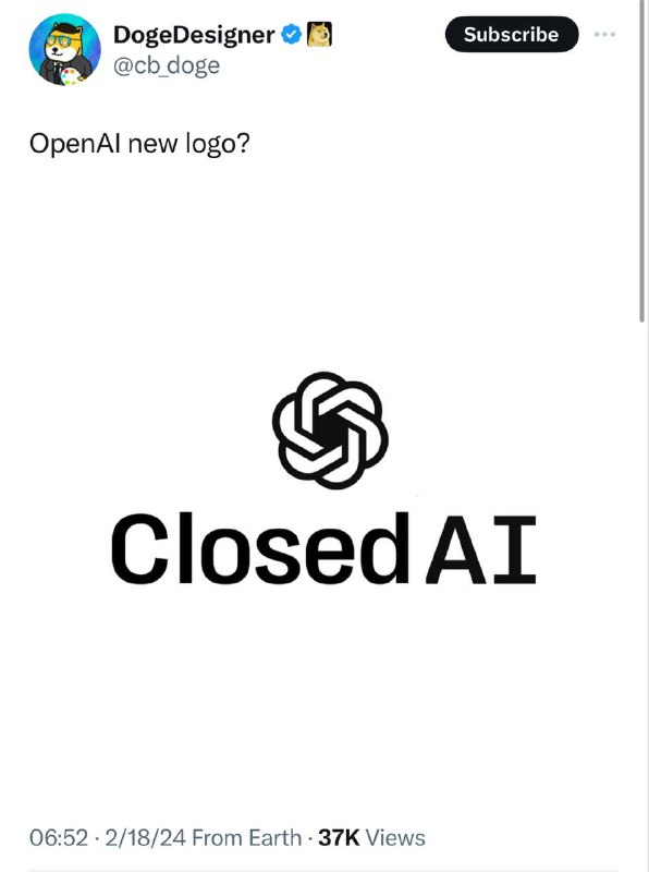 Sam Altman: 我们想向你展示Sora可以做什么，请回复您想看的视频的标题，我们将开始制作！Doge:  一个把非盈利开源公司变成盈利闭源公司的家伙