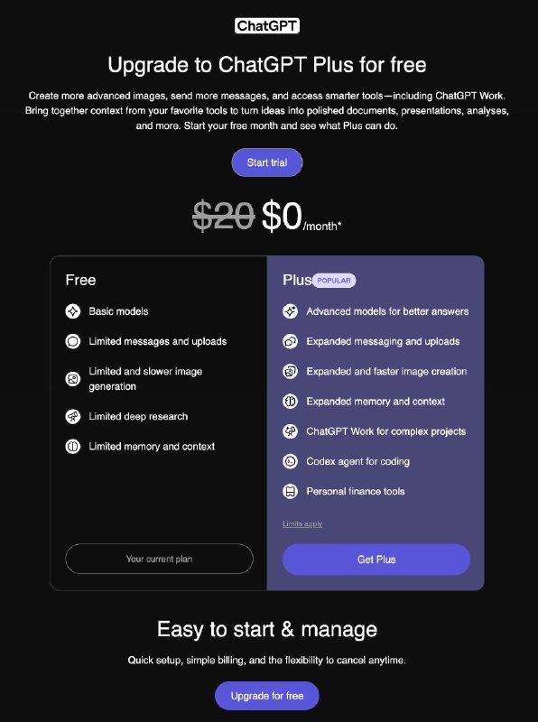 OpenAI通过邮件向用户免费赠送一个月的ChatGPT Plus之前开通过Plus也收到了🗒 标签: #OpenAI #ChatGPT📢 频道: @GodlyNews1🤖 投稿: @GodlyNewsBot