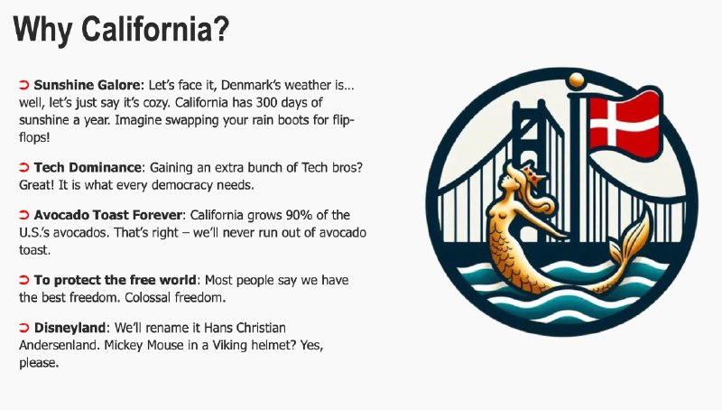 丹麦网友发起请愿，1万亿买下美国加州，29万人签署最先提出这一创意的是瑞士网友泽维尔·杜瓦特