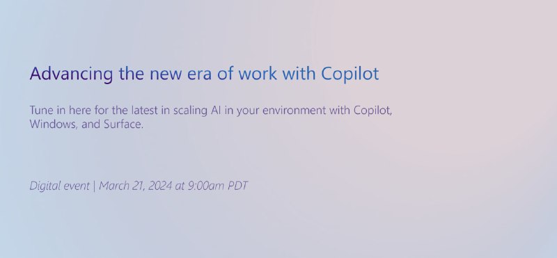 微软正式确认将于 3 月 21 日推出新款 Surface今天，微软正式确认将会在 3 月 21 日发布新品，主题就是搭载 AI 功能的 Surface