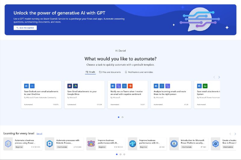 融合了GPT的Power Automate即将到来，现在可以加入等待列表了via Danielbility🗒 标签: #GPT #微软 #Waitlist📢 频道: @GodlyNews1🤖 投稿: @GodlyNewsBot