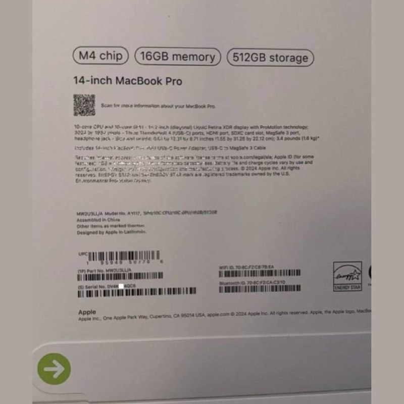 M4 MacBook Pro 14 寸包装泄露，暗示 10 月发布会？近日有消息指出，继 9 月 iPhone 16 Glowtime 发布会后，Apple 可能在 10 月举行第二场发布会，推出新款 Mac 和 iPad 产品线