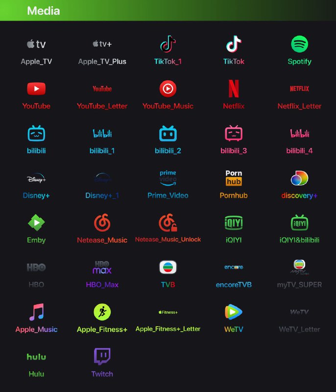 🎨Qure「Color」v3.5.62021-4-51. 图标新增：YouTube_Letter.png、WeTV.png、WeTV_Letter.png、Twitch.png、TVB.png、myTV_SUPER.png、iQIYI&bilibili.png、iQIYI.png、Hulu.png、HBO.png、HBO_Max.png、GitHub.png、GitHub_Letter.png、encoreTVB.png、Apple_Music.png、Apple_Fitness+.png、Apple_Fitness+_Letter.png、Netease_Music_Unlock.png2. 图标微调：YouTube.png、YouTube_Music.png、World_Map.png🎨Qure「Color」v3.5.62021-4-51. 图标新增：YouTube_Letter.png、WeTV.png、WeTV_Letter.png、Twitch.png、TVB.png、myTV_SUPER.png、iQIYI&bilibili.png、iQIYI.png、Hulu.png、HBO.png、HBO_Max.png、GitHub.png、GitHub_Letter.png、encoreTVB.png、Apple_Music.png、Apple_Fitness+.png、Apple_Fitness+_Letter.png、Netease_Music_Unlock.png2. 图标微调：YouTube.png、YouTube_Music.png、World_Map.png