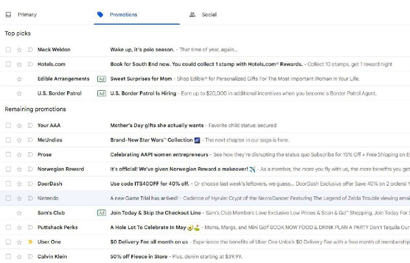Gmail 的广告正在变得越来越多，并混进了正常的邮件中🗒 标签: #Gmail 📢 频道: @GodlyNews1🤖 投稿: @GodlyNewsBot