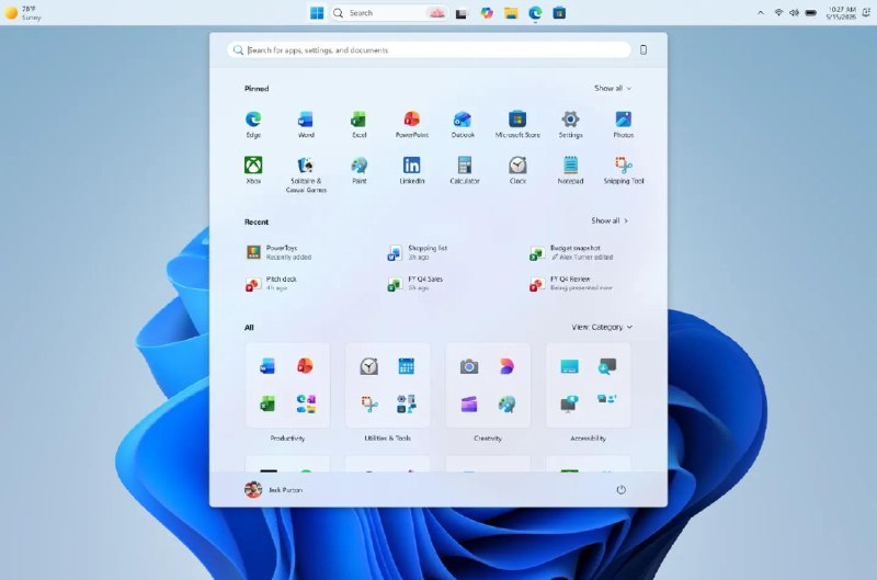 Windows 11 正在测试可调节的任务栏以及可调整大小的“开始”菜单Windows 11 内测（Insiders）用户还可以选择更小的任务栏