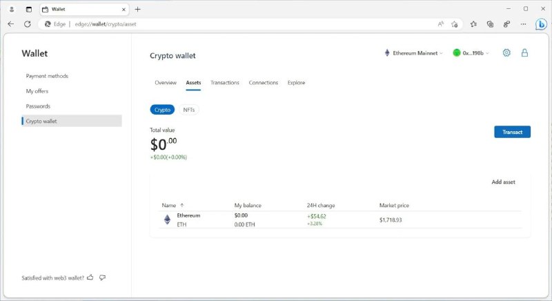 Edge 浏览器即将内置加密钱包via 匿名🗒 标签: #Edge #加密货币 #钱包📢 频道: @GodlyNews1🤖 投稿: @GodlyNewsBot