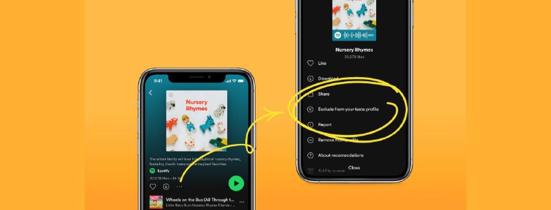 今天开始，Spotify最新功能“从您的品味档案中排除”将面向网页、桌面、iOS 和 Android 用户推出从您的品味档案中排除”将使您的个性化推荐更加出色什么是品味档案？Your Taste Profile 是 Spotify 根据您所听内容和聆听方式对您品味的解读