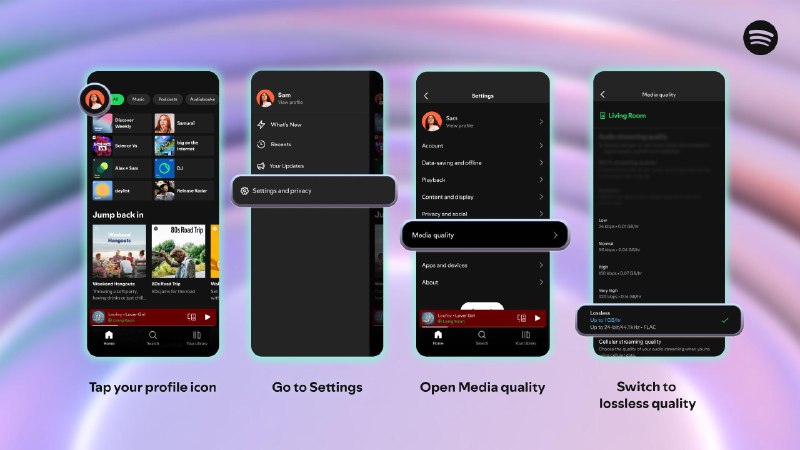 Spotify 正式推出无损音质，Premium用户可用无损音质将会在十月逐步推向超过 50 个市场