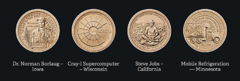 美铸币局将发行乔布斯1美元硬币，以代表加州的创新精神美国铸币局今天宣布，苹果公司联合创始人史蒂夫·乔布斯将出现在明年发行的美国创新一美元硬币计划中的一枚硬币上