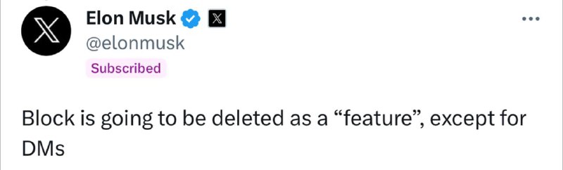 马斯克欲取消 Twitter 封锁他人功能，但这违反了App Store 上架条款马斯克在 Twitter 表示，将很快移除“屏蔽”他人的功能，但 DM 除外