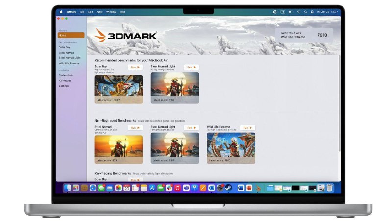 3D Mark基准测试登陆MacOS: 通过Steam提供，甚至有成就系统试玩版免费，付费版售价 35 美元