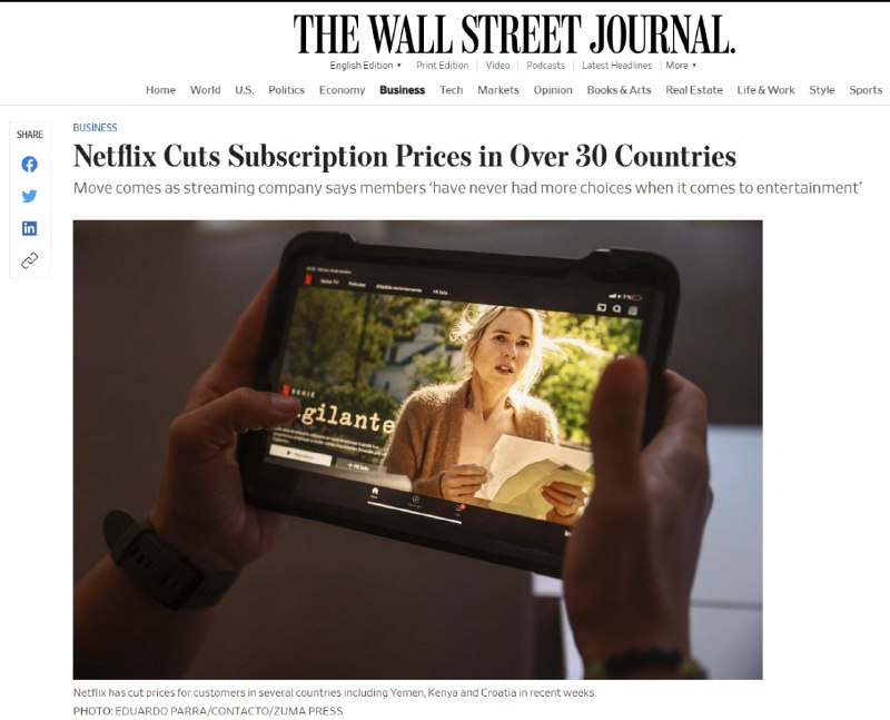 再次活久见，Netflix 在 30 多个国家/地区降低订阅价格最近，Netflix 降低了其在三十多个国家/地区的服务成本，因为它试图吸引世界各地拥有不断增长的流媒体选项的客户