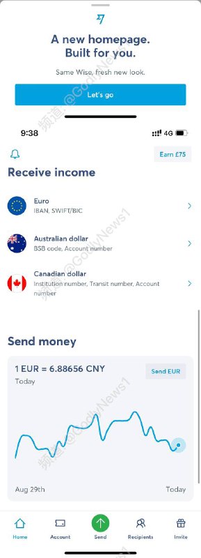 慢讯: Wise 上线新UI，可在主页看到实时牌价🗒 标签: #Wise📢 频道: @GodlyNews1🤖 投稿: @GodlyNewsBot