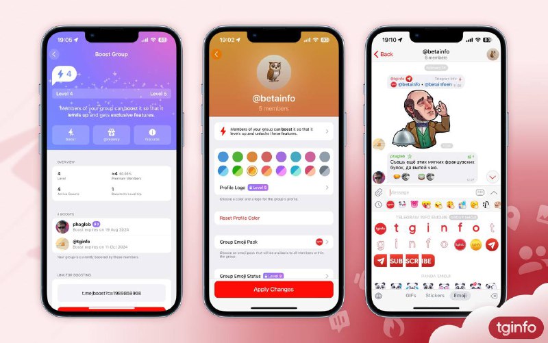Telegram 10.8 群组助力正式上线•群组投票选项：用户现在可以为群组投票以解锁公共语音转录和实时聊天翻译等新功能