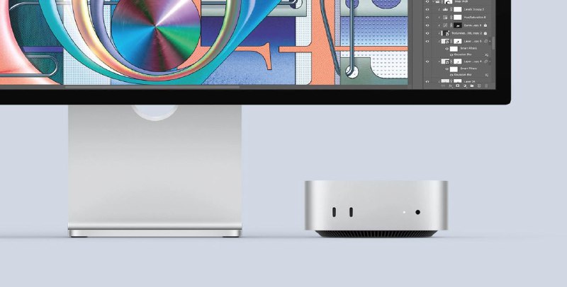 M4 Mac mini 电源按钮在哪儿？答案：在底部！全新 M4 Mac mini 采用全新设计，机身变得更纤薄之余，更增添更多连接埠