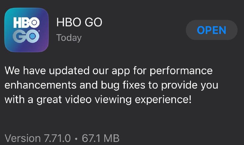 HBO GO终于舍得更新图标了，与Max风格相似🗒 标签: #HBO #GO 📢 频道: @GodlyNews1🤖 投稿: @Godlynewsbot