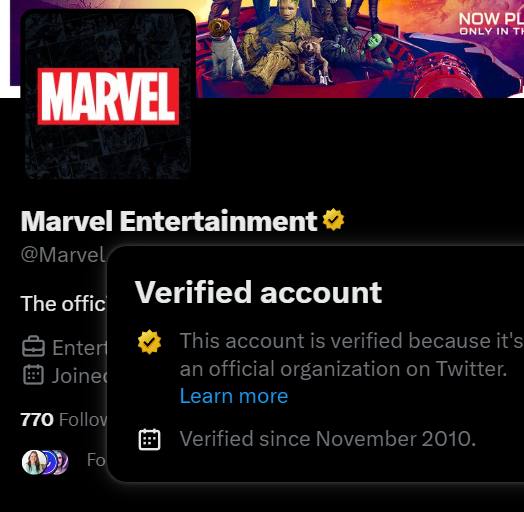 也许是因为欺诈横行，Twitter 网页端现在可以查看该用户初次验证(旧版验证系统)的时间马斯克的标签看起来像是自定义的