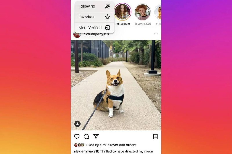 Instagram 正在测试仅限认证用户的动态流目前还没有详细的信息显示有多少人已经可以使用新的筛选功能，由于这个功能还处于试验阶段，可能在推出给Instagram上的所有用户之前被取消