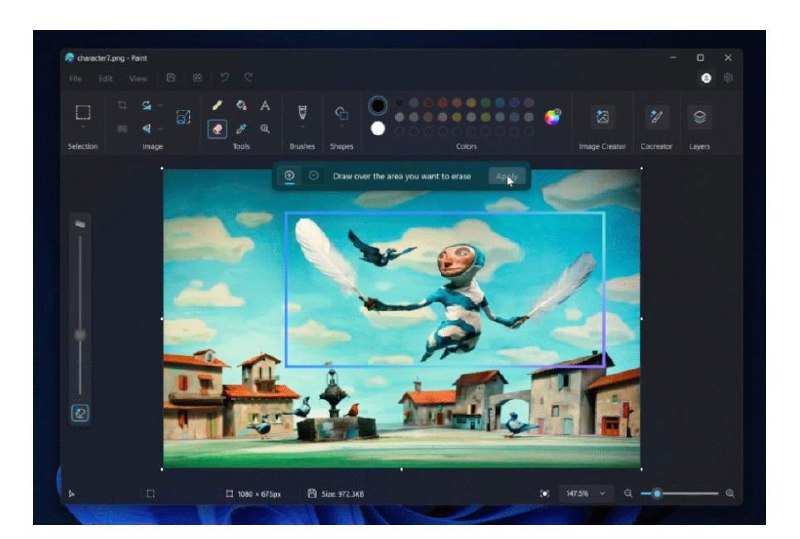 Winodws 11 为 Notepad 及小画家引入 AI 功能Microsoft 最近开始测试 AI 驱动的 Notepad 文字重写和 Paint 小画家图像生成工具，这距离两款程式于 1980 年代首次推出已经超过四十年