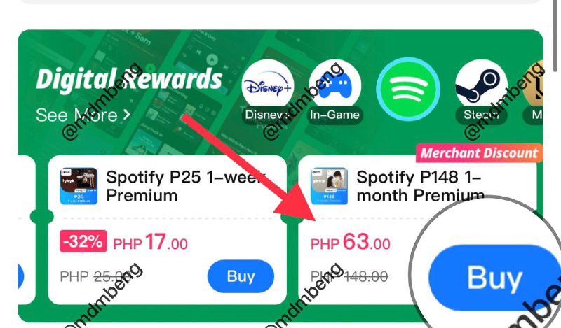👍连续5个月以近5折优惠价格购买菲律宾Spotify家庭组（原价214₱/月）⏺需要已认证的菲律宾Gcash⏺余额大于110₱1、Gcash首页-A+ Rewards2、找到 图2 -Spotify界面-点进去以63₱价格购买此 优惠券3、Spotify官网选择家庭组登录以Gcash付款，实际支付66₱⏺优惠券首次购买价格为：63₱抵扣148₱⏺后续购买价格：103₱抵扣148₱（一共可购买五次，购买页有详细说明）总结：首月家庭组实际支付93₱，后续4个月在购买优惠券以后支付价格约为169₱👍此方法比卡支付和PayPal支付还要便宜，但只有前5个月，限Spotify新号可用from beng！🗒 标签: #Spotify #Gcash #菲律宾📢 频道: @GodlyNews1🤖 投稿: @GodlyNewsBot