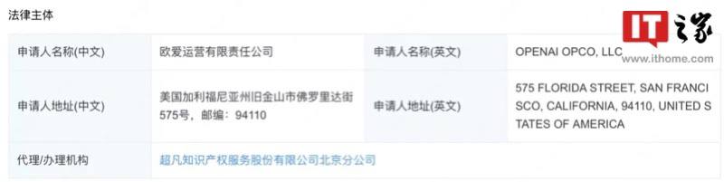 OpenAI 公司在中国申请注册 GPT-4 商标欧爱运营有限责任公司（OPENAI OPCO, LLC）近期申请注册了“GPT-4”商标，国际分类为科学仪器，当前商标状态为申请中