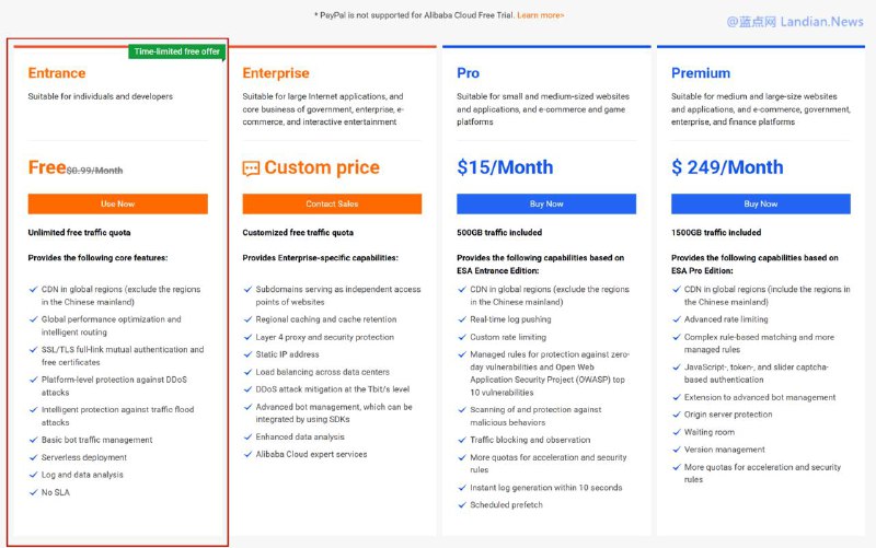 阿里云国际站推出免费CDN服务，国内访问较差，支持CNAME分区解析，无 SLA 保证阿里云国际站 (Alibaba Cloud) 日前推出免费的 CDN 服务(边缘安全加速 ESA，即原来的 DCDN 服务)，该免费 CDN 服务没有 SLA 保证