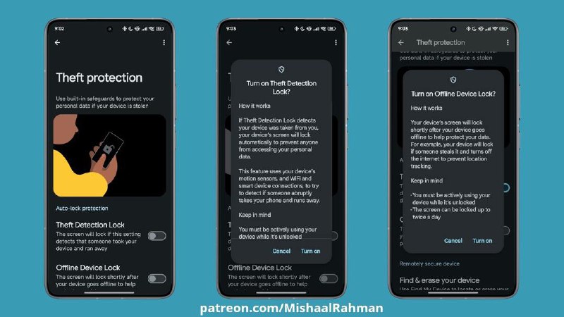 安卓新功能：可以在手机被盗时锁定屏幕谷歌正在推出一套新功能，旨在防止小偷更容易地访问你的数据